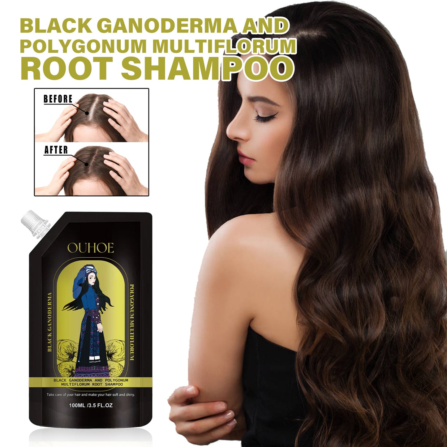 OUHOE Ginger Dense Hair Shampoo For Relieving Itching