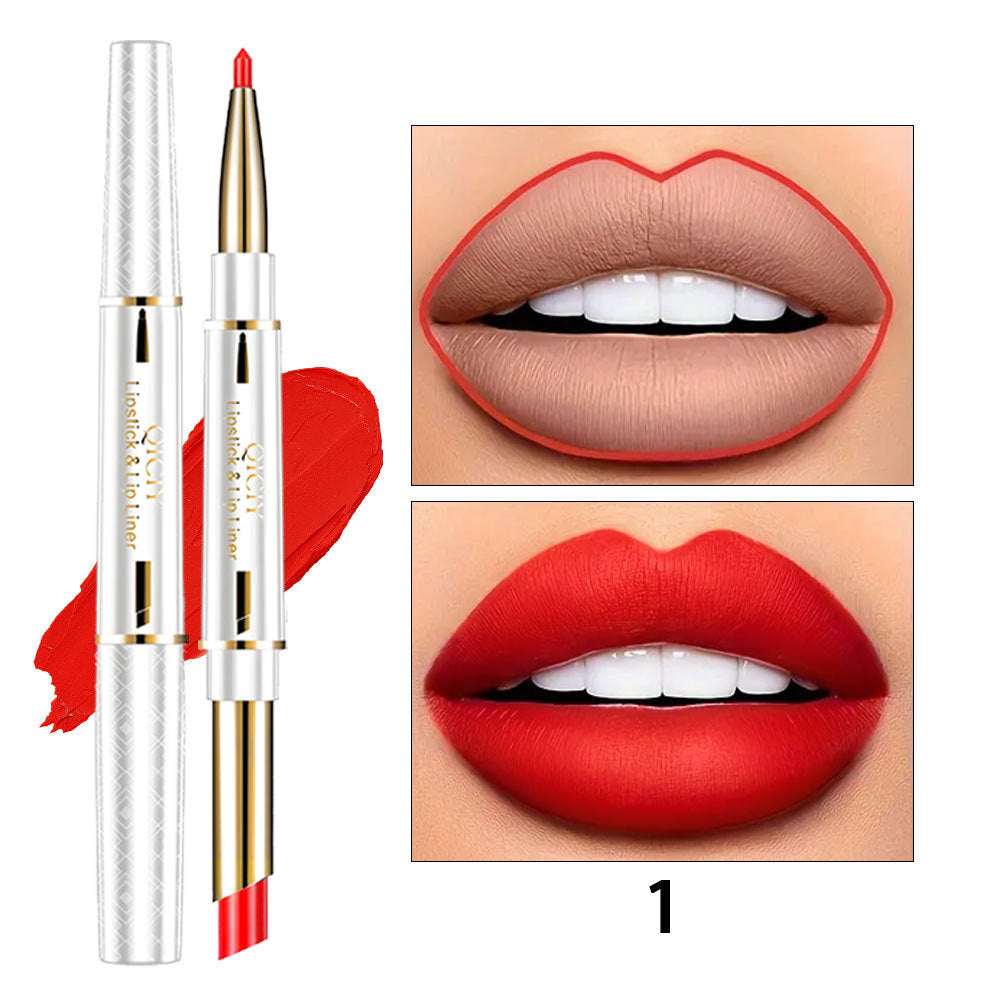 Makeup QICIY Double-headed Lipstick Lip Liner Easy To Color