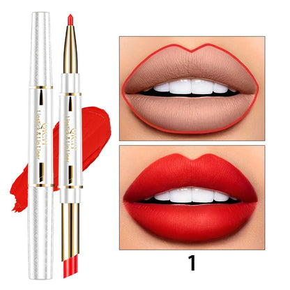 Makeup QICIY Double-headed Lipstick Lip Liner Easy To Color