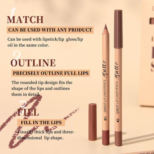 12-color Log Matte Lipstick Lip Liner Suit