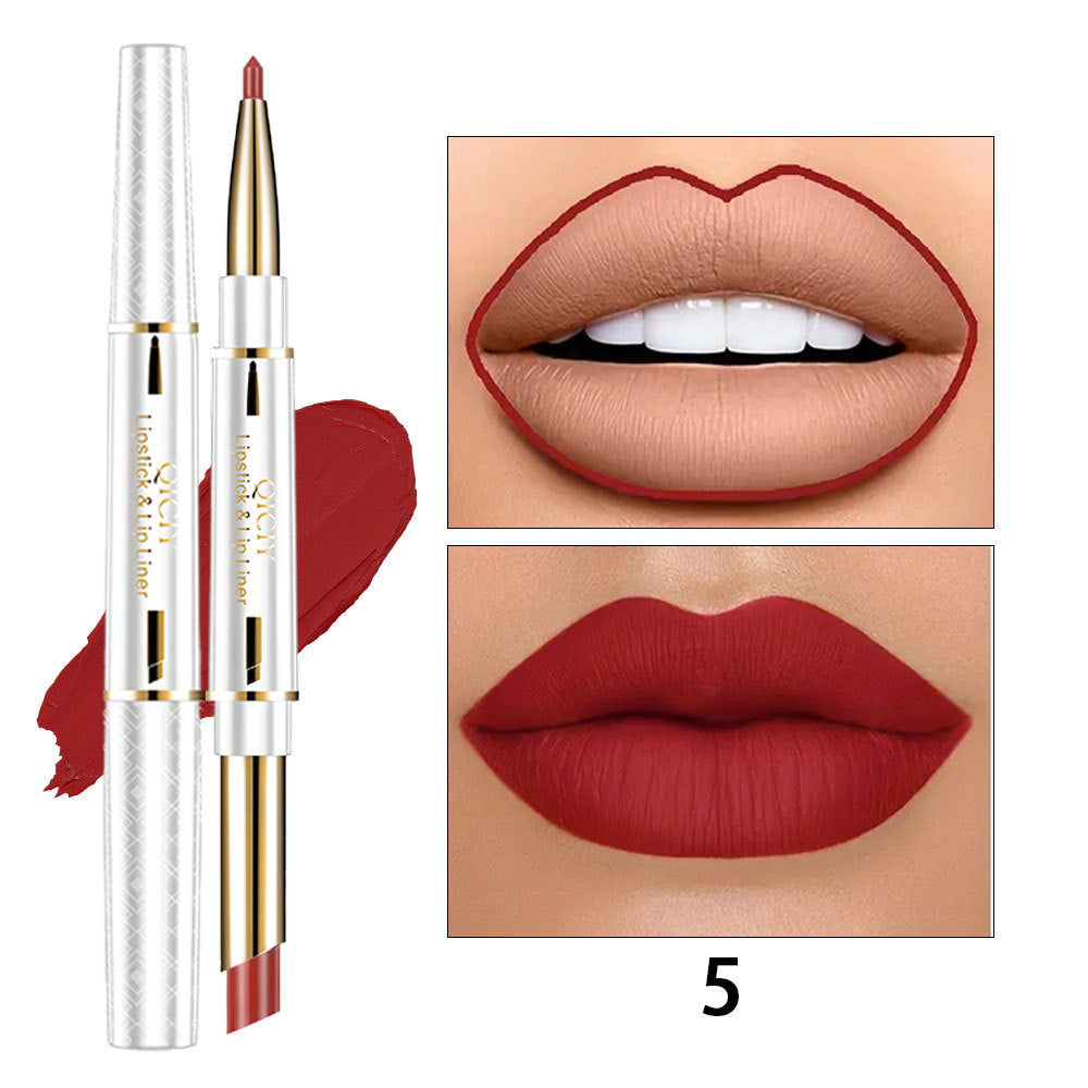 Makeup QICIY Double-headed Lipstick Lip Liner Easy To Color