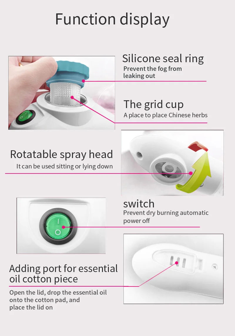 Ozone Facial Steamer Warm Mist Humidifier for Face Deep Cleaning Vaporizer Sprayer Salon Home