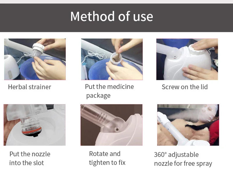 Ozone Facial Steamer Warm Mist Humidifier for Face Deep Cleaning Vaporizer Sprayer Salon Home