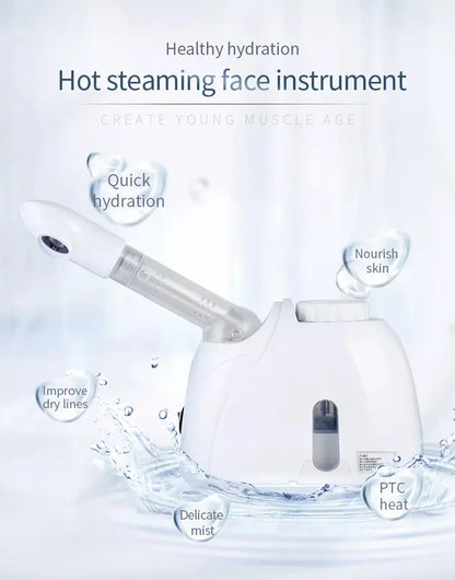 Ozone Facial Steamer Warm Mist Humidifier for Face Deep Cleaning Vaporizer Sprayer Salon Home