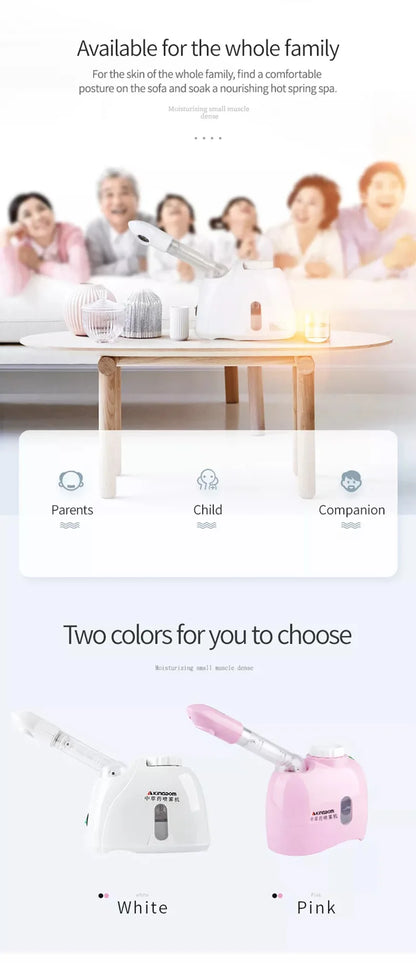 Ozone Facial Steamer Warm Mist Humidifier for Face Deep Cleaning Vaporizer Sprayer Salon Home