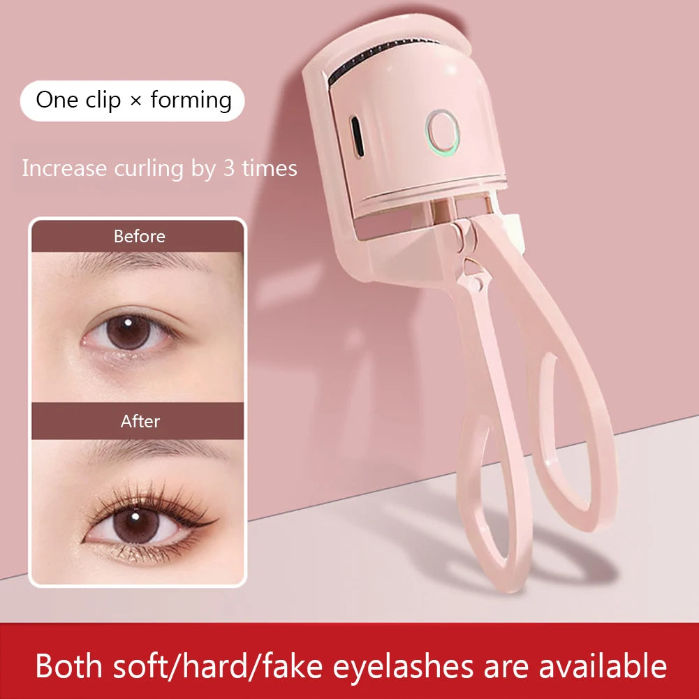 Heated Eyelashes Curler USB Rechargeable Electric Eyelash Curlers Quick Heating &amp; Long-Lasting Curling Eyelash Curler
