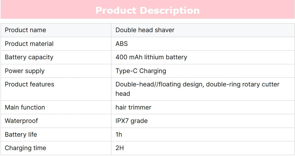 Waterproof Rechargeable Electric Shaver Mini Women Bikini Trimmer