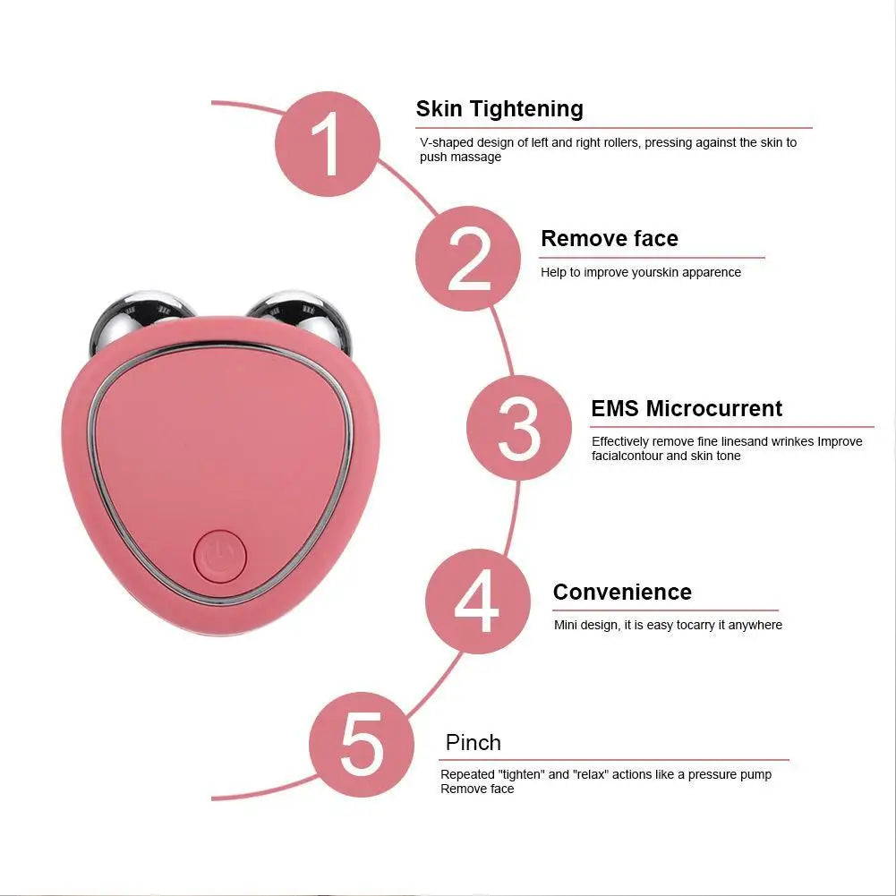 EMS Face Lift Massager Machine Roller Microcurrent Facial Device