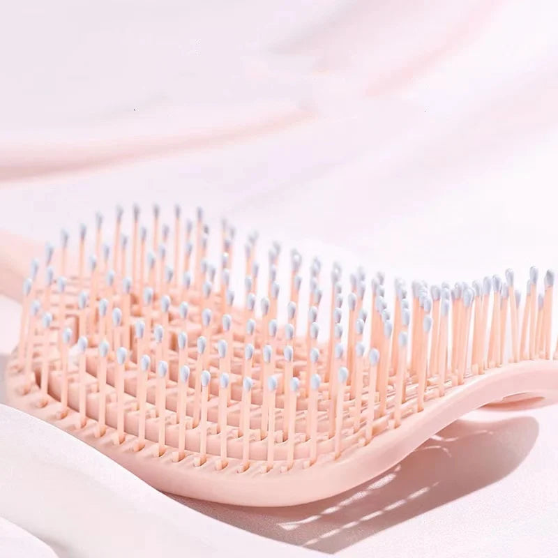 1Pcs Elastic Massage Comb Hollow Out Hair Brush