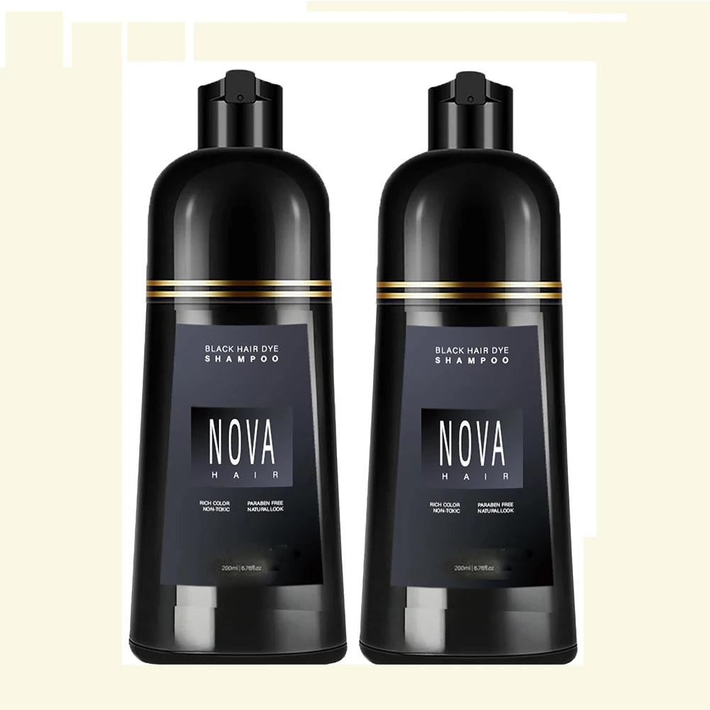 1/2/3PCS Black Hair Dye Shampoo Nova Hair Instant Dye Shampoo,