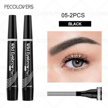 6 Colors 1pc Eyebrow Pen Waterproof 4 Split Tip Eyebrows