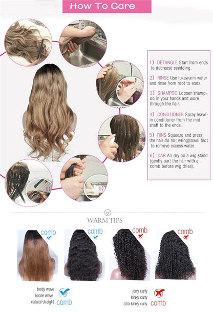 Ombre Chestnut Brown Blonde Balayage Wig Synthetic Lace