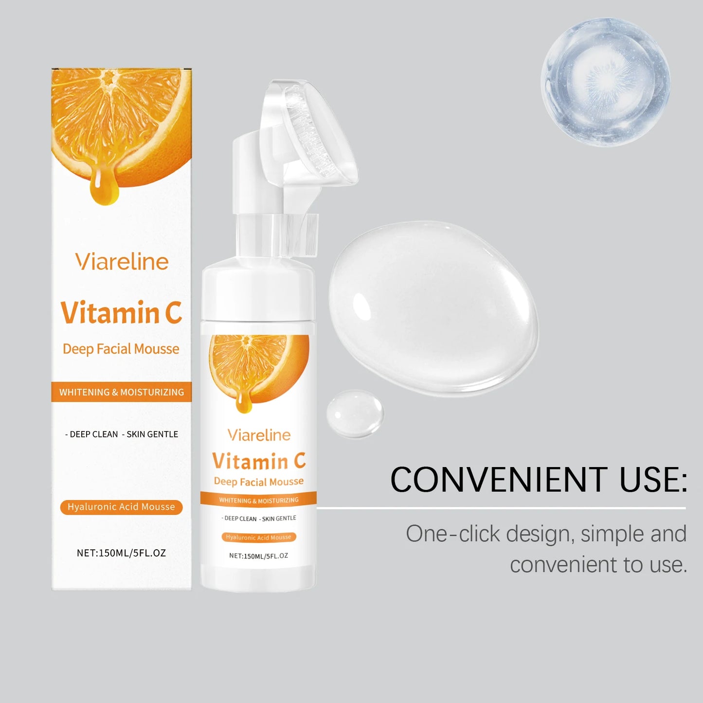 Vitamin C Facial Cleanser Deep Cleansing Oil Control Reduce Blackhead Remove Pore