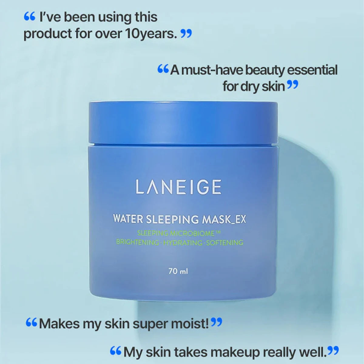 LANEIGE Water Sleeping Mask 70ml,Hydrating&Refreshing,Overnight Repair,Deep Hydration,Leave-On Mask,K-Beauty,Korean Makeup,Gift