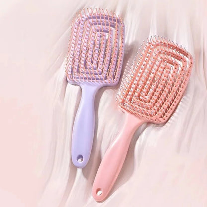 1Pcs Elastic Massage Comb Hollow Out Hair Brush