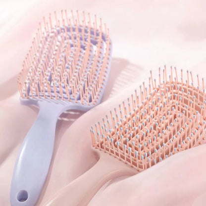 1Pcs Elastic Massage Comb Hollow Out Hair Brush