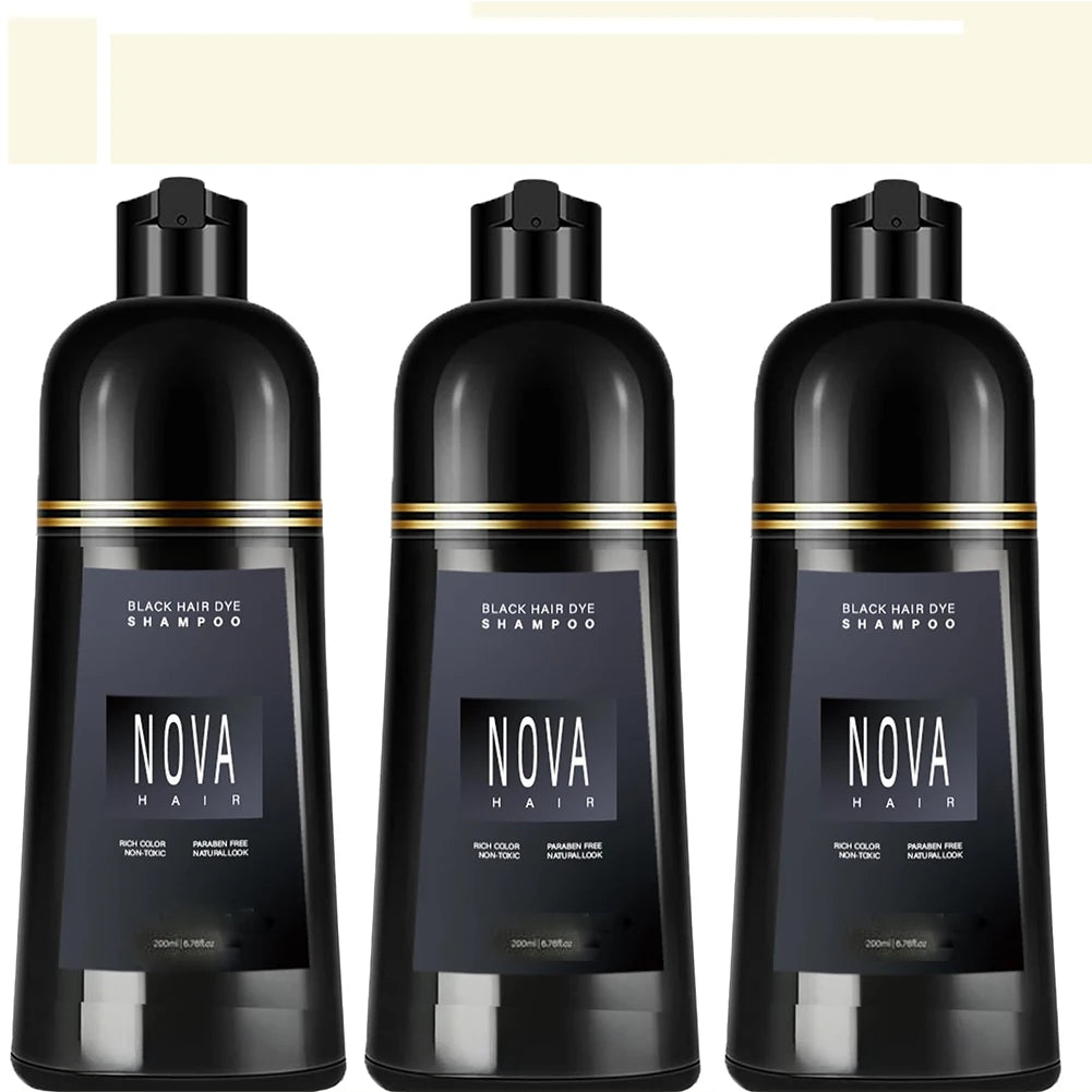 1/2/3PCS Black Hair Dye Shampoo Nova Hair Instant Dye Shampoo,