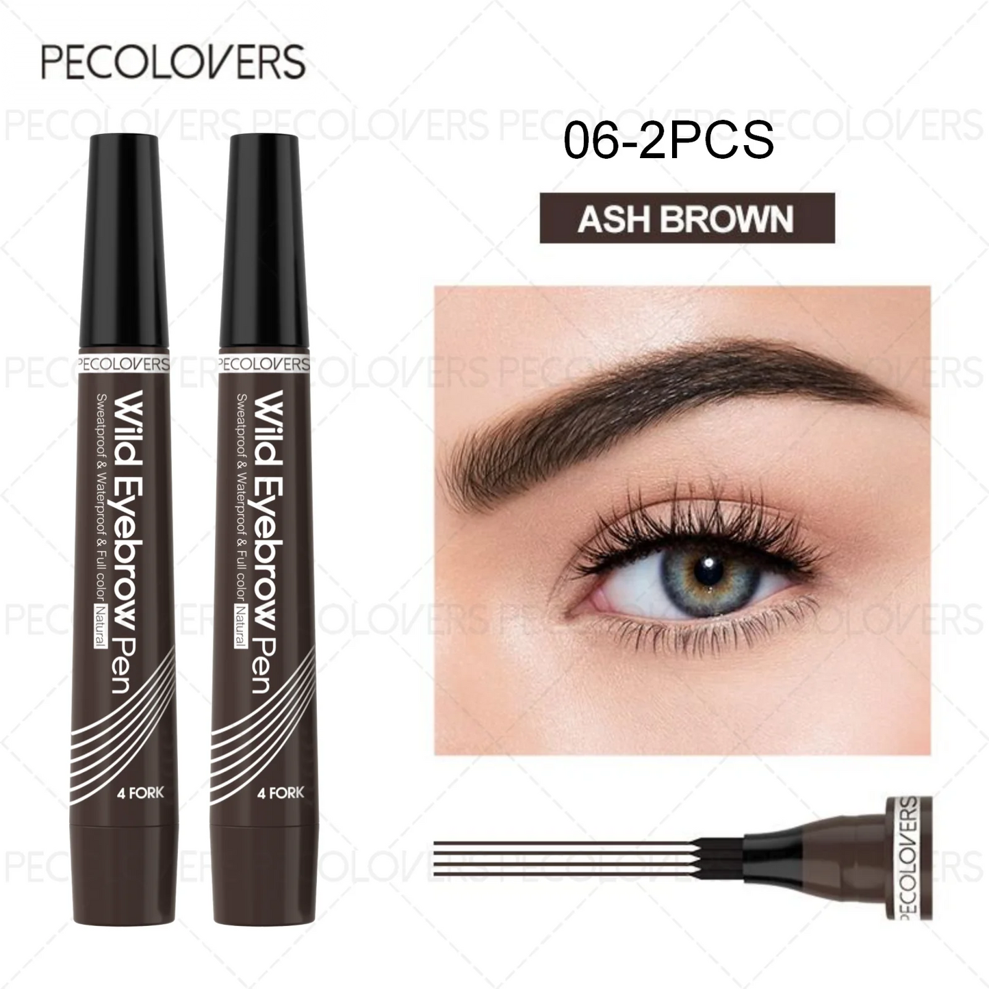 6 Colors 1pc Eyebrow Pen Waterproof 4 Split Tip Eyebrows