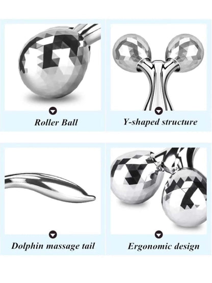 Face Rolling Massager Facial Lift 3D Manual Roller Massager Y Shape 360 Rotating