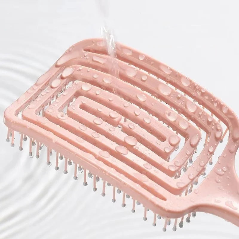 1Pcs Elastic Massage Comb Hollow Out Hair Brush