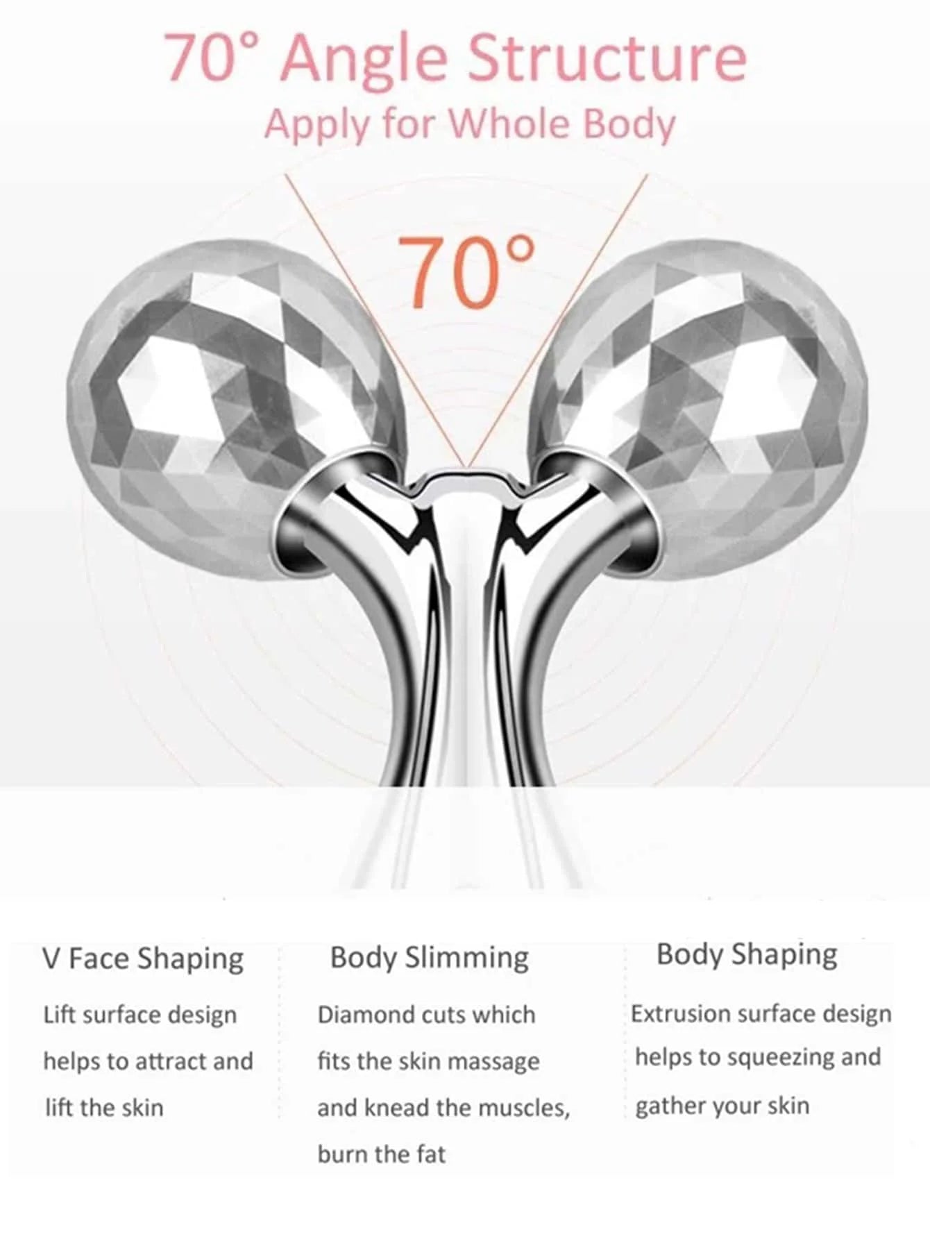 Face Rolling Massager Facial Lift 3D Manual Roller Massager Y Shape 360 Rotating