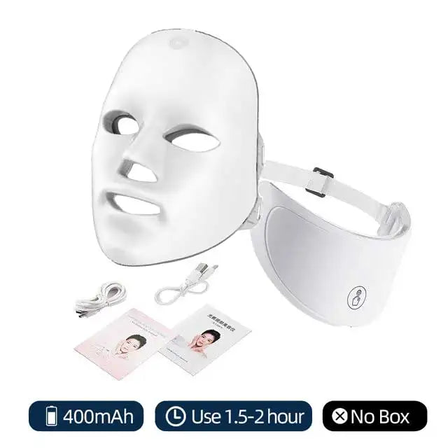 7 Colors Led Facial Mask With Neck Red Light Therapy Mask