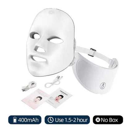 7 Colors Led Facial Mask With Neck Red Light Therapy Mask
