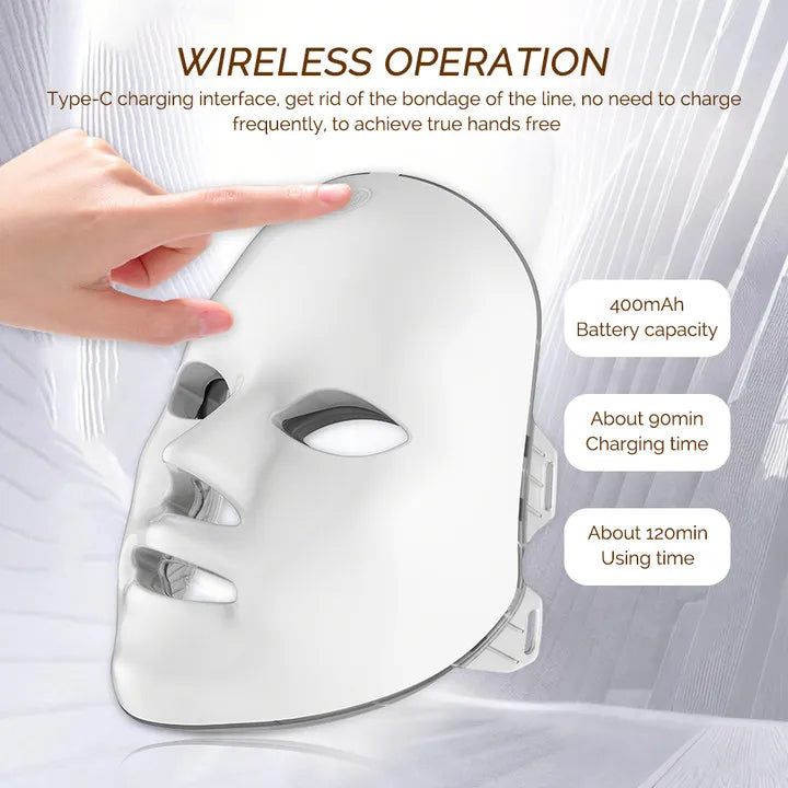 Wireless 7 Colors LED Face Beauty Machine k