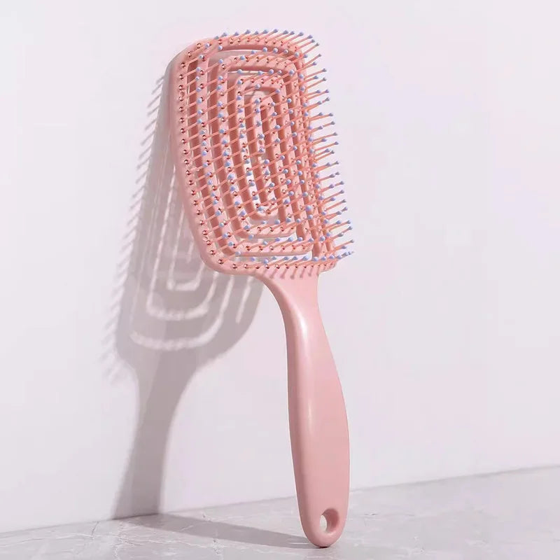 1Pcs Elastic Massage Comb Hollow Out Hair Brush