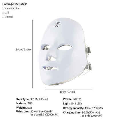 Wireless 7 Colors LED Face Beauty Machine k