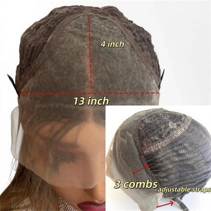 Ombre Chestnut Brown Blonde Balayage Wig Synthetic Lace