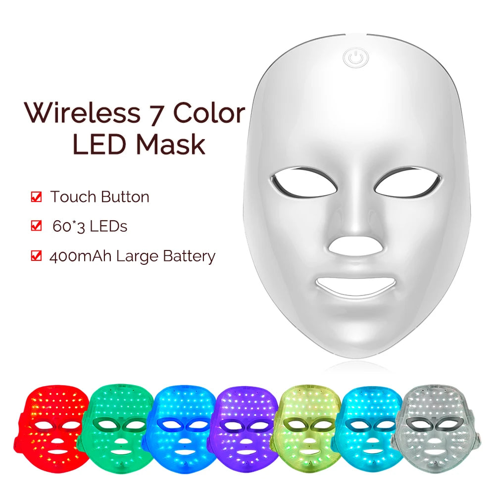 Wireless 7 Colors LED Face Beauty Machine k