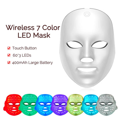 Wireless 7 Colors LED Face Beauty Machine k