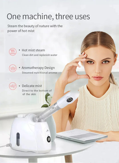 Ozone Facial Steamer Warm Mist Humidifier for Face Deep Cleaning