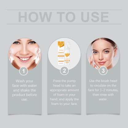 Vitamin C Facial Cleanser Deep Cleansing Oil Control Reduce Blackhead Remove Pore
