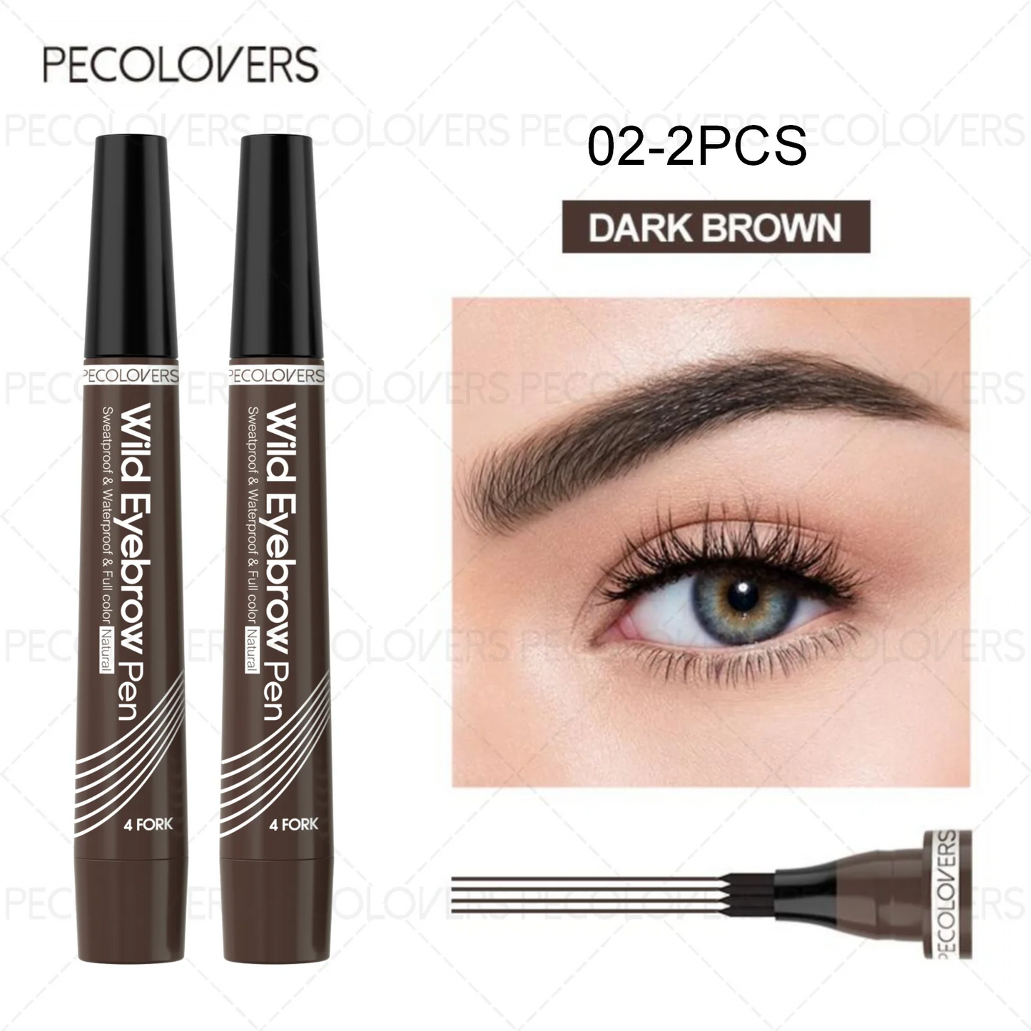 6 Colors 1pc Eyebrow Pen Waterproof 4 Split Tip Eyebrows