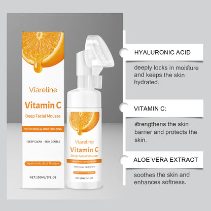 Vitamin C Facial Cleanser Deep Cleansing Oil Control Reduce Blackhead Remove Pore