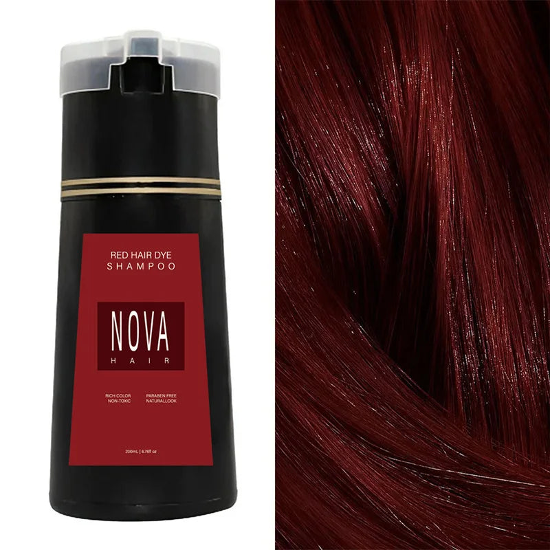 Nova Hair Dyeing Shampoo Hair Instant Dye 3-in-1 Shampoo Men Women Fluffy Oil Control Hair Care Products Nourish Hair Shampoo