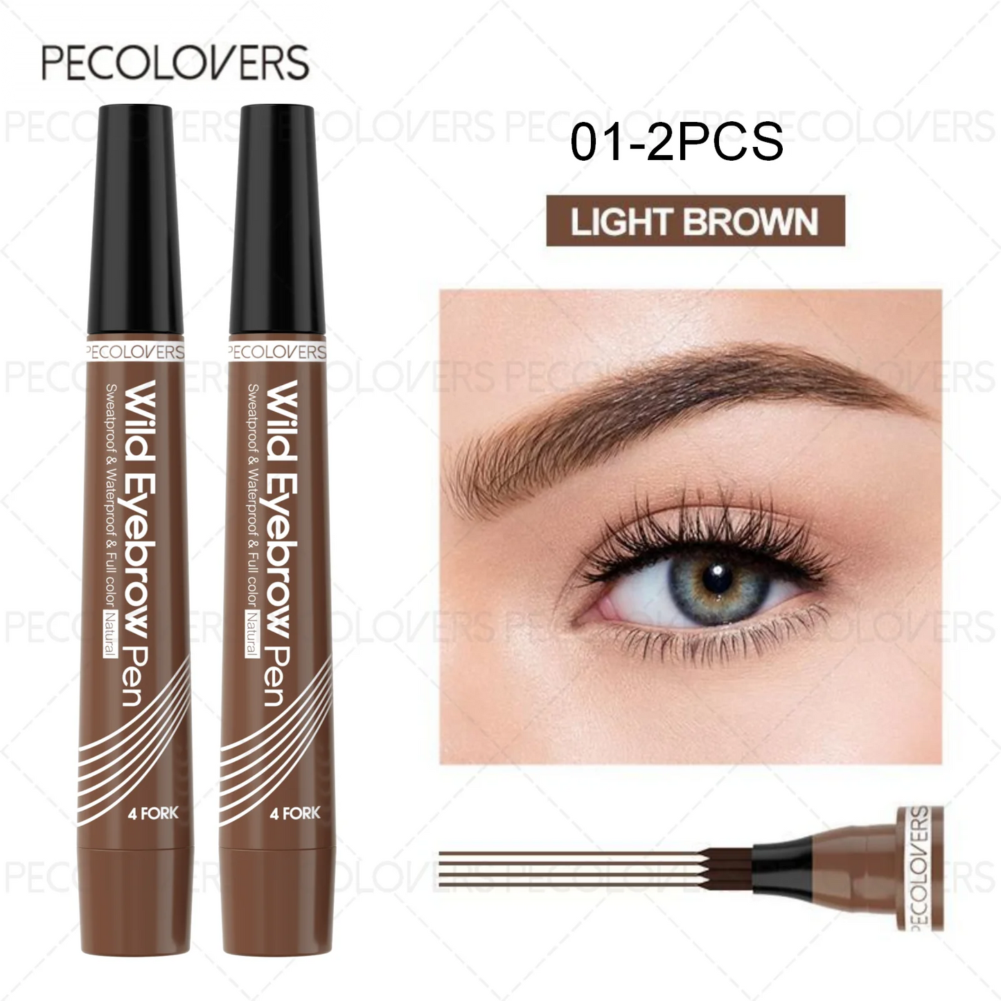 6 Colors 1pc Eyebrow Pen Waterproof 4 Split Tip Eyebrows