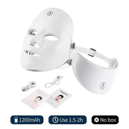 7 Colors Led Facial Mask With Neck Red Light Therapy Mask