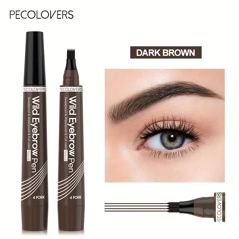 6 Colors 1pc Eyebrow Pen Waterproof 4 Split Tip Eyebrows
