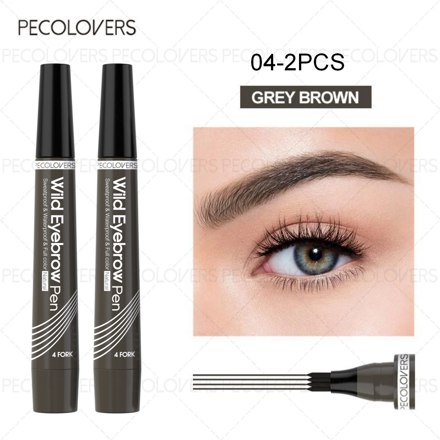 6 Colors 1pc Eyebrow Pen Waterproof 4 Split Tip Eyebrows