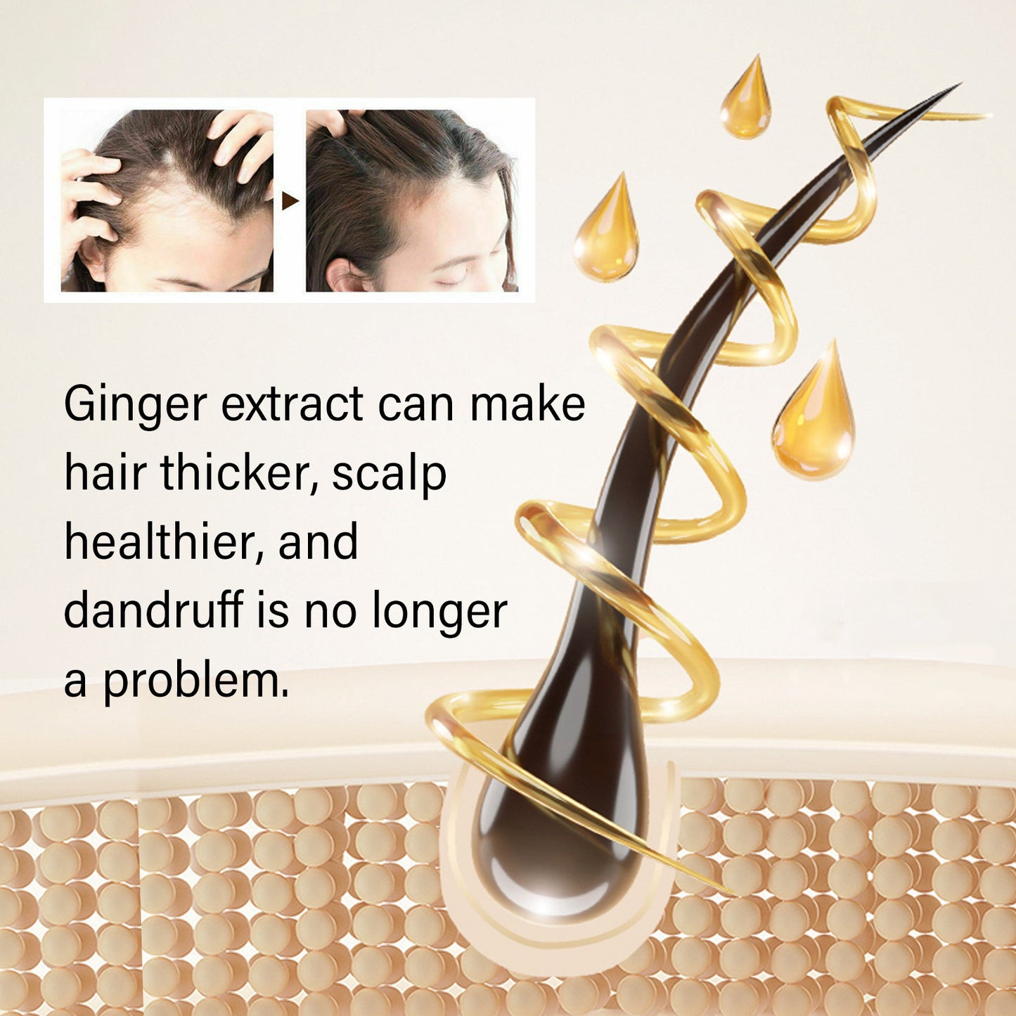 OUHOE Ginger Dense Hair Shampoo For Relieving Itching